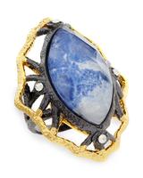 Statement ring with blue sodalite